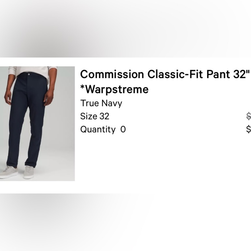 Lululemon Commission pant 32”x32” - True Navy